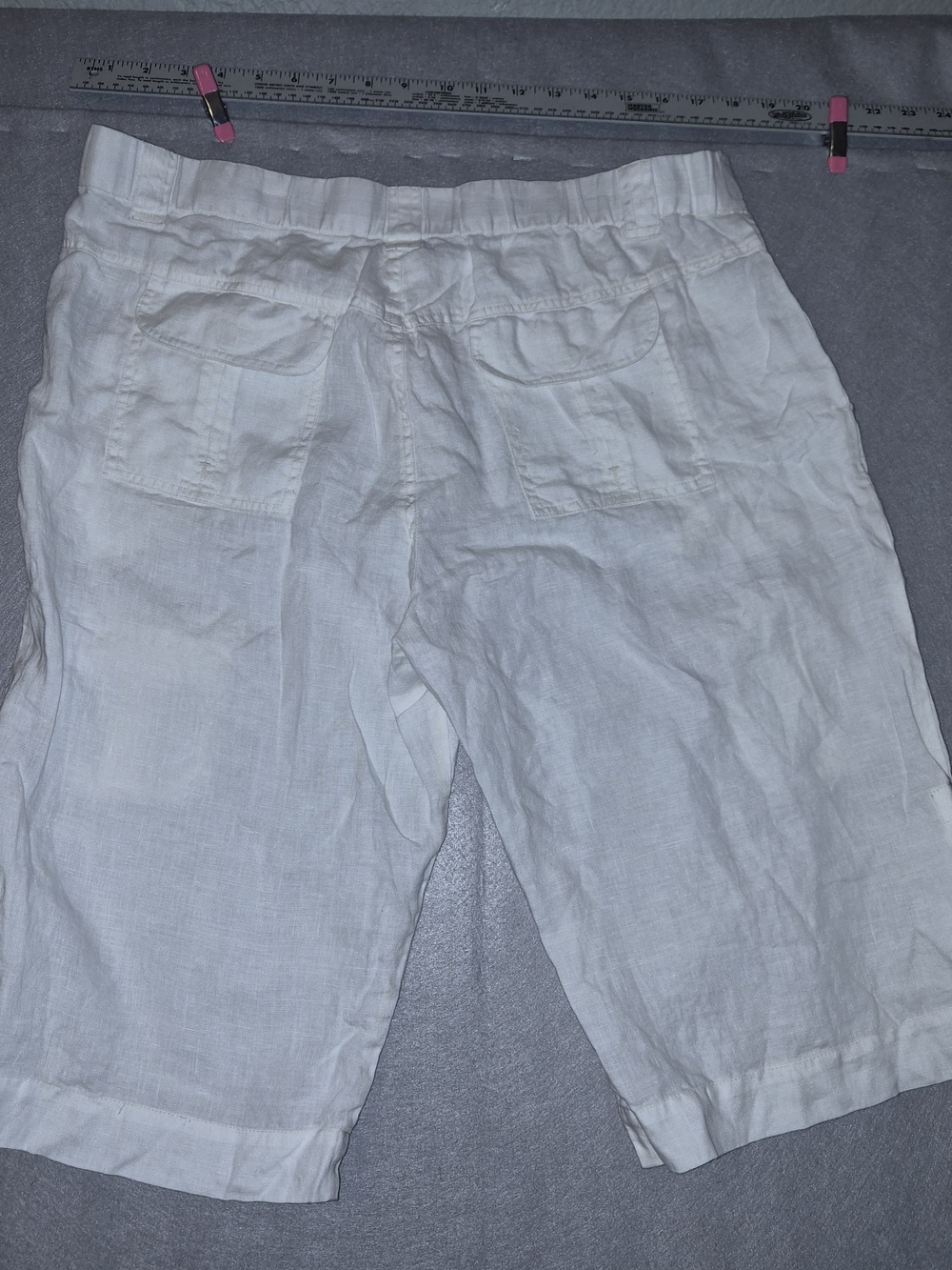 JW Los Angeles Men's White Linen Cargo Shorts